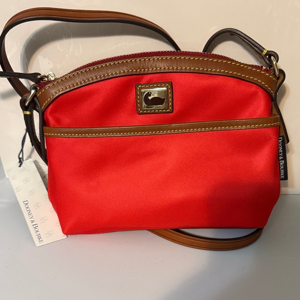 Dooney & Bourke Red and Tan Crossbody Bag
